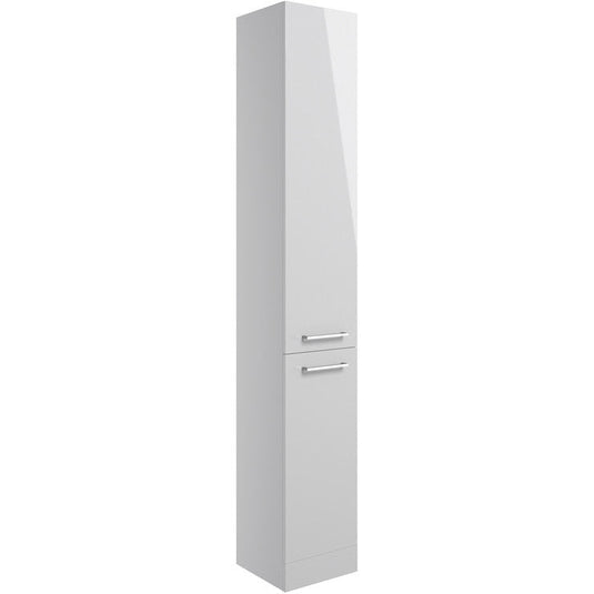 Ruby Winston 350mm Floor Standing 2 Door Tall Unit - Grey Gloss - RUBY103604 - Bathroom Shack