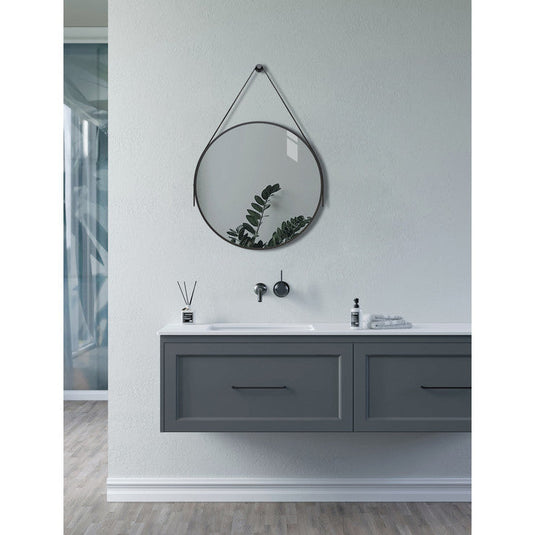 Ruby Xena 600mm Round Mirror - Matt Black - RUBY106271 - Bathroom Shack
