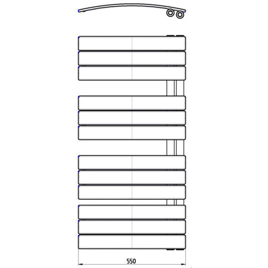 Ruby Ziggy Square Ladder Radiator (500x1420x30mm) - Anthracite - RUBY102990 - Bathroom Shack