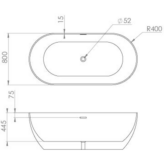 Saneux Lola 1680x800mm Freestanding Bath - 21105 - Bathroom Shack