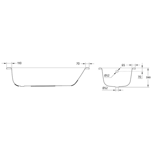 Saneux Sansteel 1700x700mm Bath 2TH - SST177.1