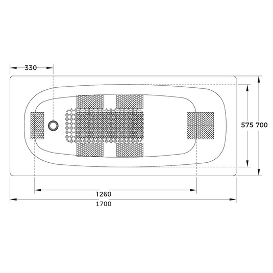 Saneux Sansteel 1700x700mm Bath 2TH - SST177.1 - Bathroom Shack