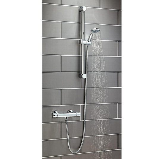 Scudo Round Slide Rail Kit With Multi-Function Handset - Chrome - RISERKIT002L - Bathroom Shack