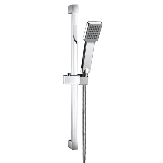 Scudo Square Slide Rail Kit With Paddle Handset - Chrome - RISERKIT001 - Bathroom Shack