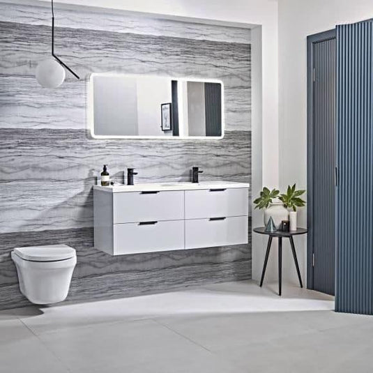 Tavistock Cadence 1200mm Wall Hung Vanity Unit - Gloss Light Grey - CA600W.Gx2 - Bathroom Shack