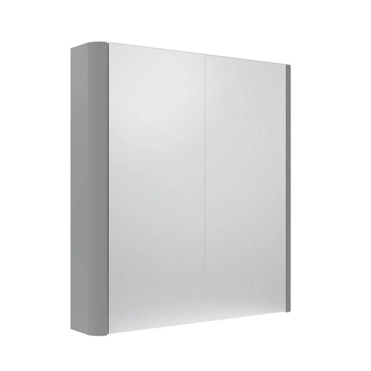 Tavistock Compass Double Door Mirrored Bathroom Cabinet Gloss Light Grey 600mm - Bathroom Shack
