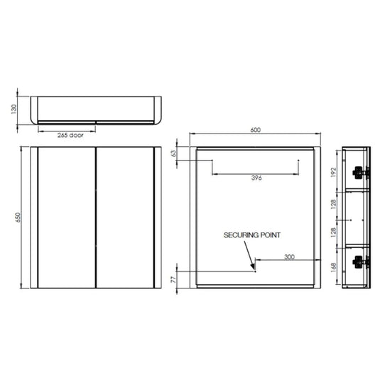 Tavistock Compass Double Door Mirrored Bathroom Cabinet Gloss Light Grey 600mm - Bathroom Shack