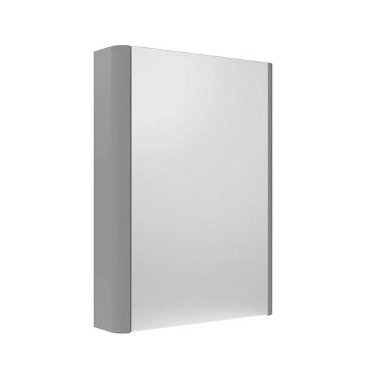 Tavistock Compass Single Door Mirrored Bathroom Cabinet Gloss Light Grey 475mm - Bathroom Shack