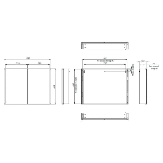 Tavistock Facade 800 x 650mm Double Door Recess Cabinet - Bathroom Shack