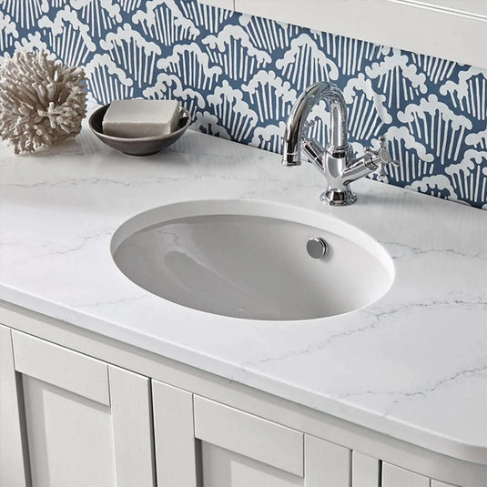Tavistock Lansdown 1200mm Curved Undermounted Basin - White - LANCUSBAS - Bathroom Shack