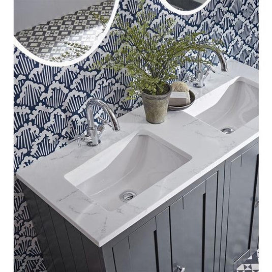 Tavistock Lansdown 1200mm Straight Double Basin Worktop & Upstand - Carrara - LANUSW12.CA - Bathroom Shack