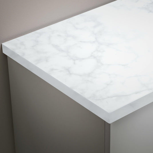 Tavistock Lansdown 1200mm Curved Single Basin Worktop - Carrara - LANCUSW12.CA - Bathroom Shack