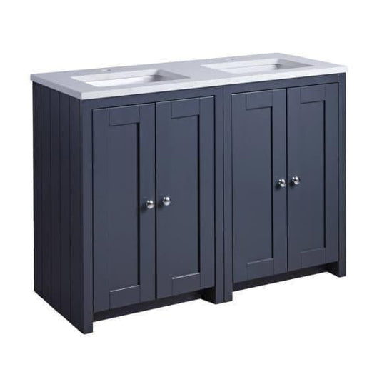 Tavistock Lansdown 1200mm Underslung Floorstanding Vanity Unit - Matt Dark Grey - LAN600US.DGMx2 - Bathroom Shack