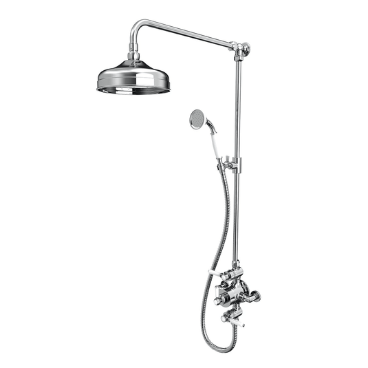 Tavistock Lansdown Dual Function Exposed Shower System with Overhead Shower & Handset Chrome - Bathroom Shack