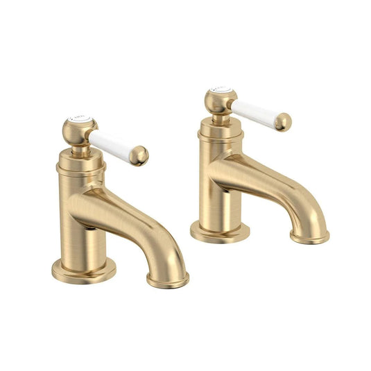 Tavistock Lansdown Pair of Basin Taps Brushed Brass - Bathroom Shack