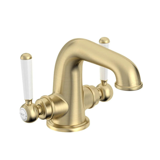 Tavistock Lansdown Twin Basin Mono Mixer Tap with Click Waste Brushed Brass - Bathroom Shack