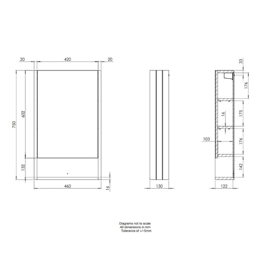 Tavistock Marston Wall Mirror Cabinet Paper White 460mm - Bathroom Shack