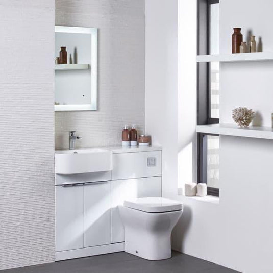 Tavistock Match 1200mm Combination Vanity Unit (LH) - Gloss White - MAT12L.W - Bathroom Shack