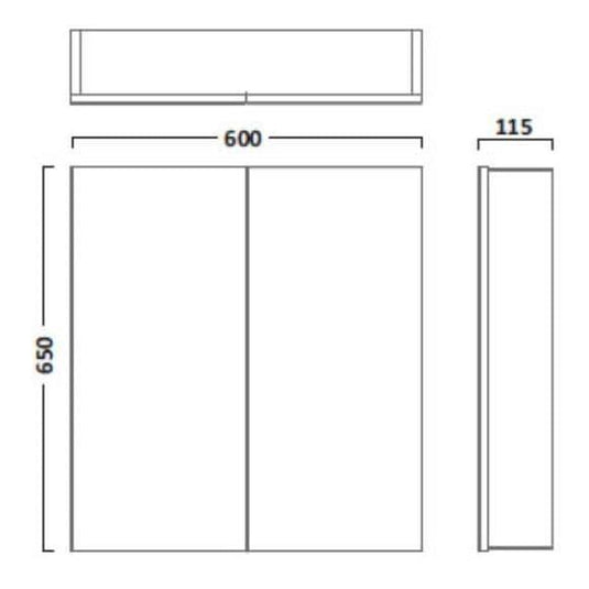Tavistock Observe 600 Double Door Mirror Cabinet - Chrome - Bathroom Shack
