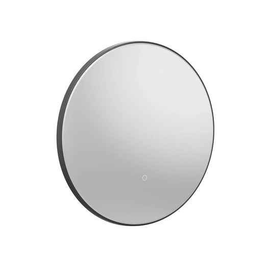 Tavistock Oxygen Round Illuminated Mirror Black 600mm - Bathroom Shack