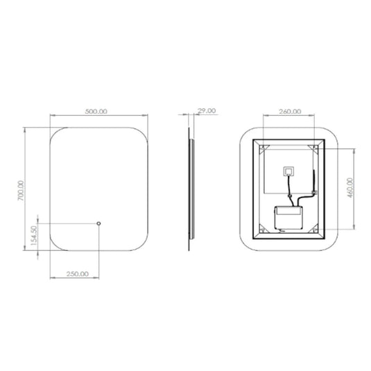 Tavistock Portal 500 x 700mm Illuminated Mirror - Bathroom Shack