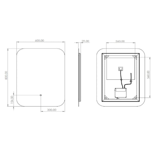 Tavistock Portal 600 x 800mm Illuminated Mirror - Bathroom Shack
