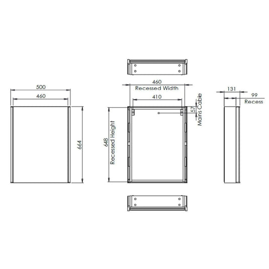 Tavistock Render 500 x 665mm Single Door Bathroom Cabinet - Aluminium - Bathroom Shack