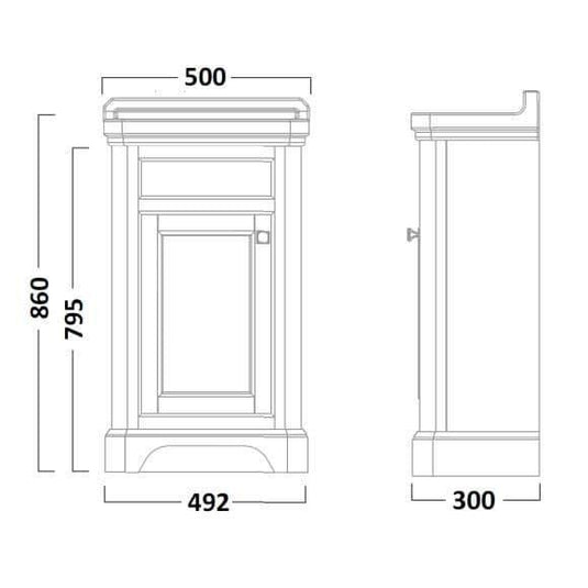 Tavistock Vitoria 500mm Floorstanding Vanity Unit - Linen White - VT50FLW - Bathroom Shack