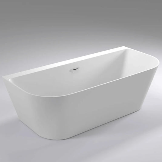 The White Space Double Ended D-Shaped Freestanding Bath 1700mm x 800mm - White - Bathroom Shack