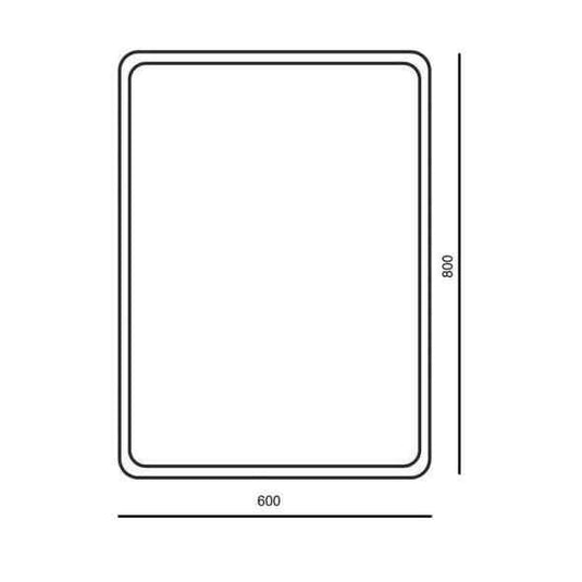 The White Space Hey U Illuminated LED Bathroom Mirror - 800mm H x 600mm W - Chrome - Bathroom Shack