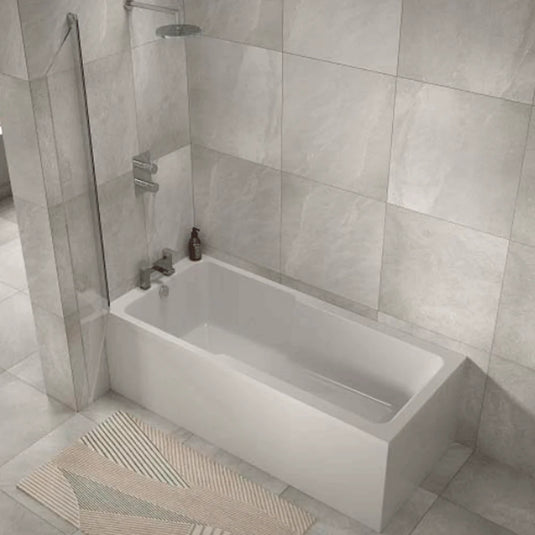 The White Space I-Bath Single Ended Rectangular Shower Bath 1800mm x 800mm - White - Bathroom Shack