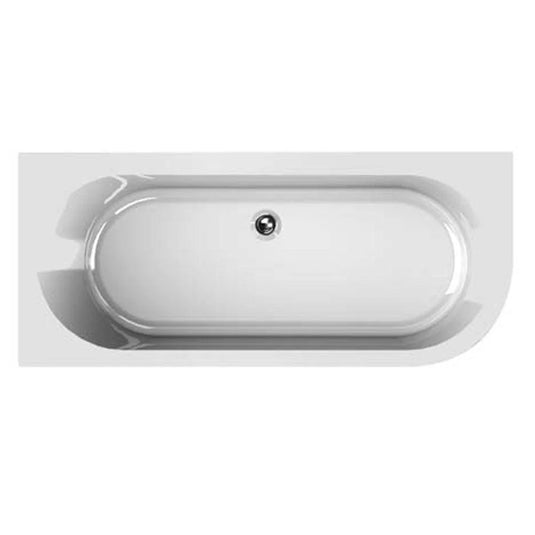 The White Space J-Bath Double Ended Rectangular Bath 1650mm x 725mm - Left Handed - Bathroom Shack