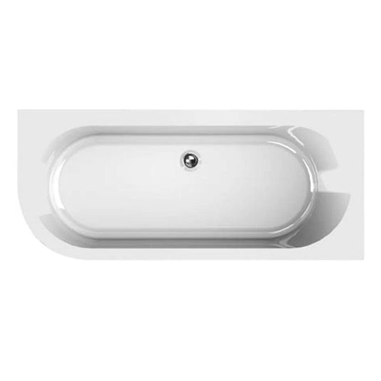The White Space J-Bath Double Ended Rectangular Bath 1650mm x 725mm - Right Handed - Bathroom Shack