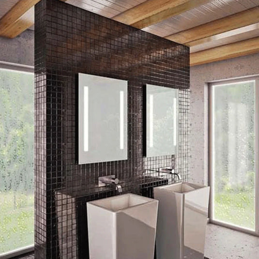 The White Space Par Illuminated LED Bathroom Mirror - 700mm H x 500mm W - Chrome - Bathroom Shack
