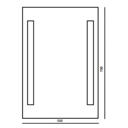 The White Space Par Illuminated LED Bathroom Mirror - 700mm H x 500mm W - Chrome - Bathroom Shack