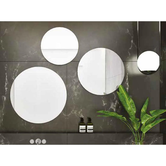 The White Space Round Bathroom Mirror 400mm H x 400mm W - Non-Illuminated - Chrome - Bathroom Shack