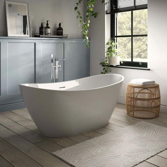 The White Space Sulis Double Ended Oval Freestanding Bath 1800mm x 800mm - White - Bathroom Shack