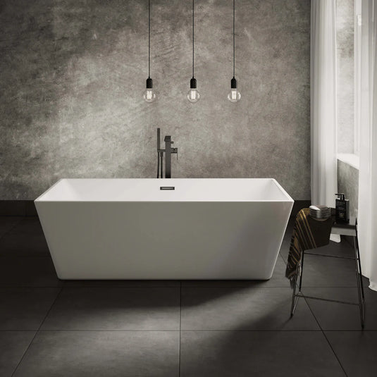 The White Space Varga Double Ended Rectangular Freestanding Bath 1700mm x 800mm - White - Bathroom Shack