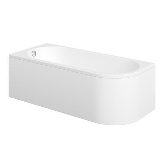 Trojan 1700mm J Shape Trojancast Bath & Panel (RH) - Bathroom Shack