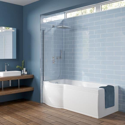 Trojan Concert Compact P Shape 1500mm Trojancast Shower Bath with Panel & Screen (LH) - Bathroom Shack
