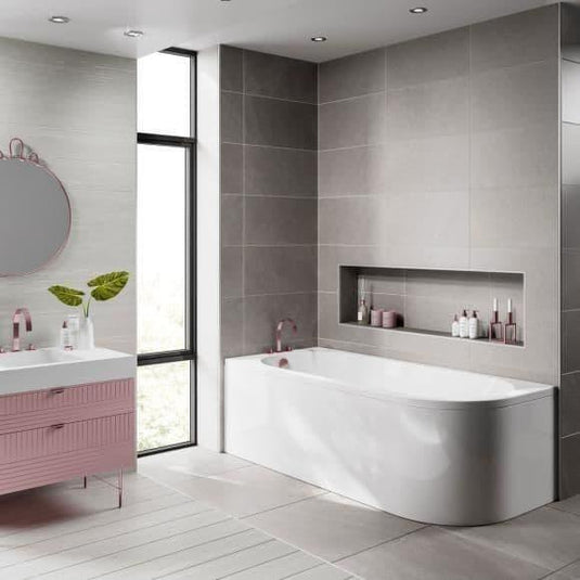 Trojan J Shape 1700mm Bath & Panel (LH) - Bathroom Shack