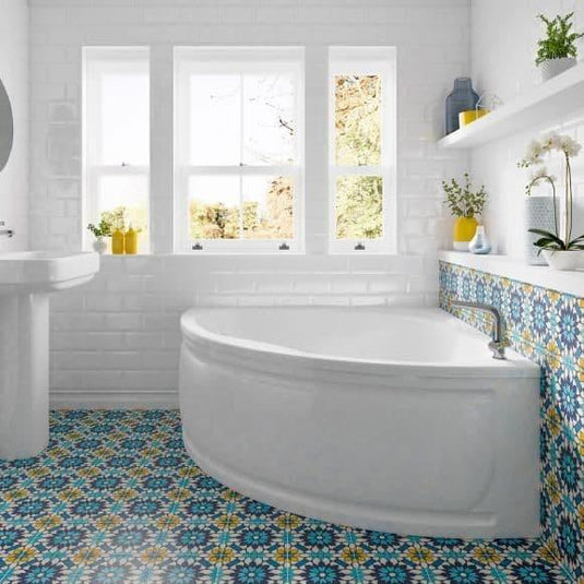 Trojan Laguna 1350mm Trojancast Corner Bath & Panel - Bathroom Shack
