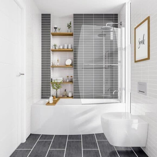 Trojan Space Saver Shower Bath with Panel & Bath Screen (LH) - Bathroom Shack