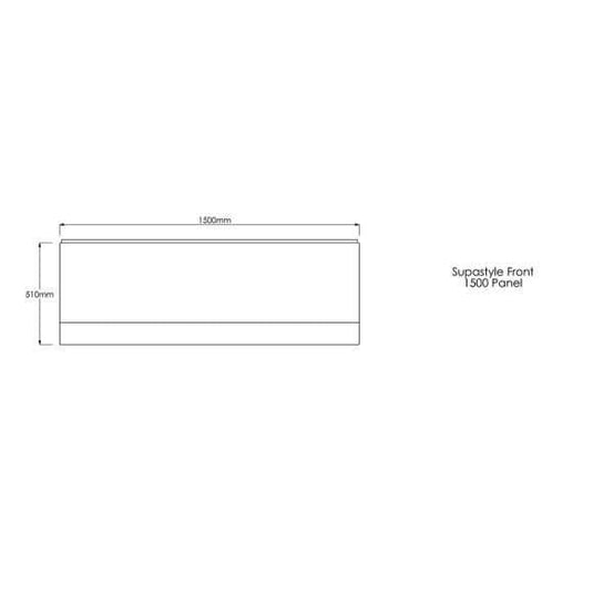 Trojan Supastyle 1500mm Bath Side Panel (2mm Thick) - Bathroom Shack