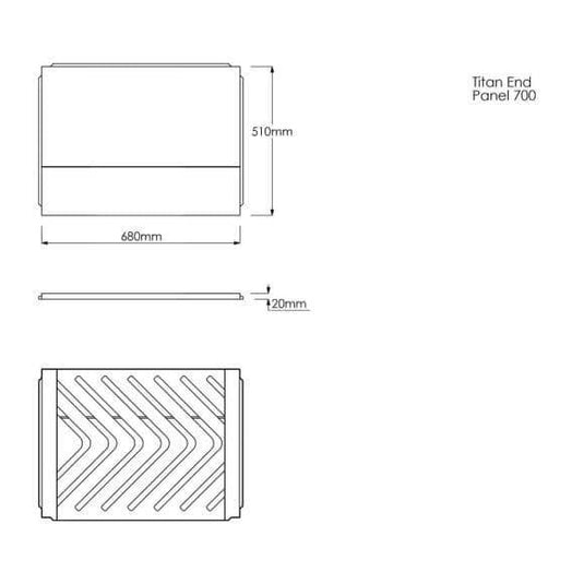 Trojan Titan Extra Rigid 700mm Bath End Panel (6mm Thick) - Bathroom Shack