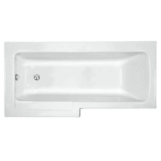Vitra Neon L-Shaped Shower Bath Left Handed 1700mm x 750mm/850mm - 0 Tap Hole - Bathroom Shack