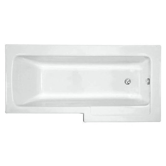 Vitra Neon L-Shaped Shower Bath - Right Handed - 1700mm x 750mm/850mm - Acrylic - Bathroom Shack