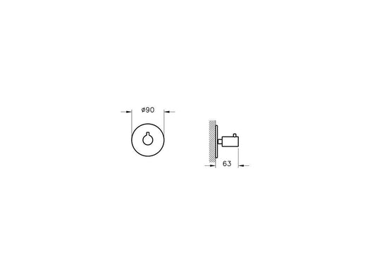 Vitra Origin Built-In 2 Way Diverter - A42857 - Chrome - Bathroom Shack