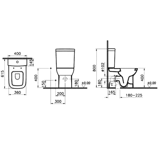 Vitra S20 Closed Back Close Coupled Toilet - 5512WH - Bathroom Shack